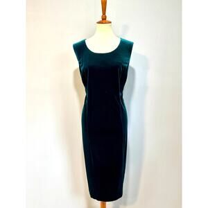 Vintage Emerald Green Velvet Dress Evening Gown Prom Formal R&M Richards, Size M